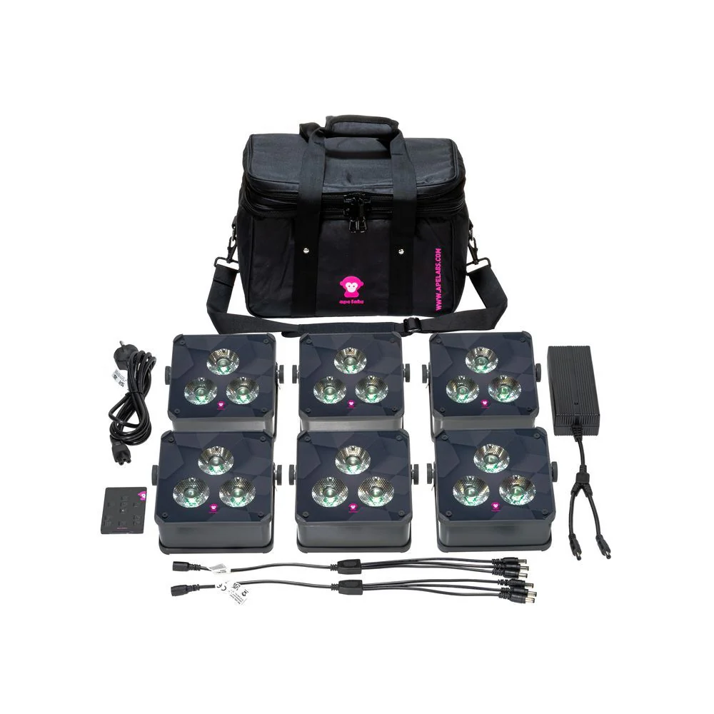 Ape Labs Apelight Maxi V2 Tour Pack w/ 6x Lights (Grey) inc Soft Bag
