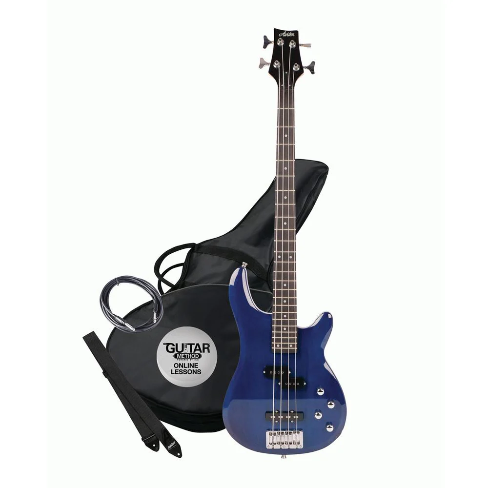 Ashton AB4TDB Bass Guitar (Blue) inc Gig Bag