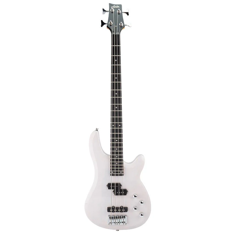 Ashton AB4TW Electric Bass w/ Gig Bag, Strap & Lead (Trans White)