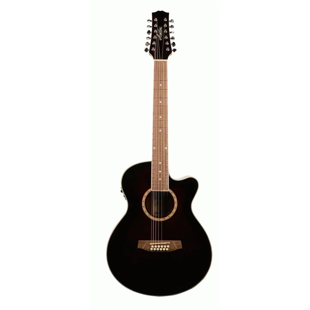 Ashton SL29/12CEQWRS 12-String Slimline Acoustic Guitar (Wine Red Sunburst)