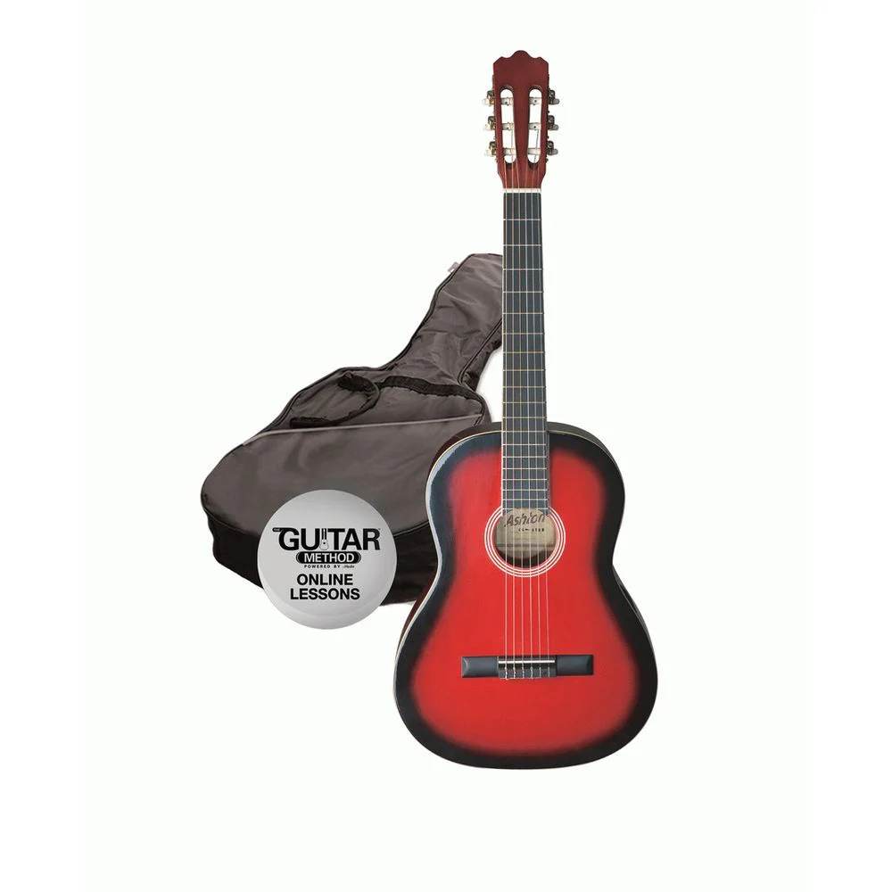 Ashton SPCG14 TRB Classical Guitar Starter Pack (Transparent Red Burst)
