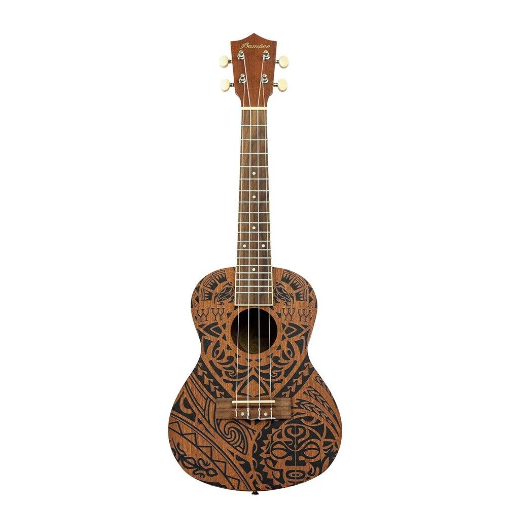 Bamboo Culture Line Tribal Concert Ukulele with Bag