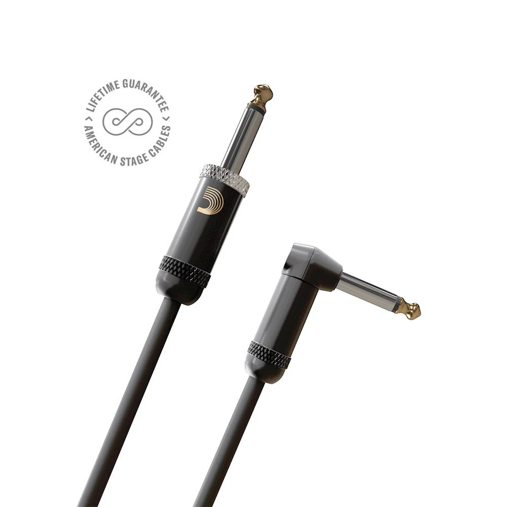 D'Addario American Stage Dual Right Angle Instrument Cable (15ft)