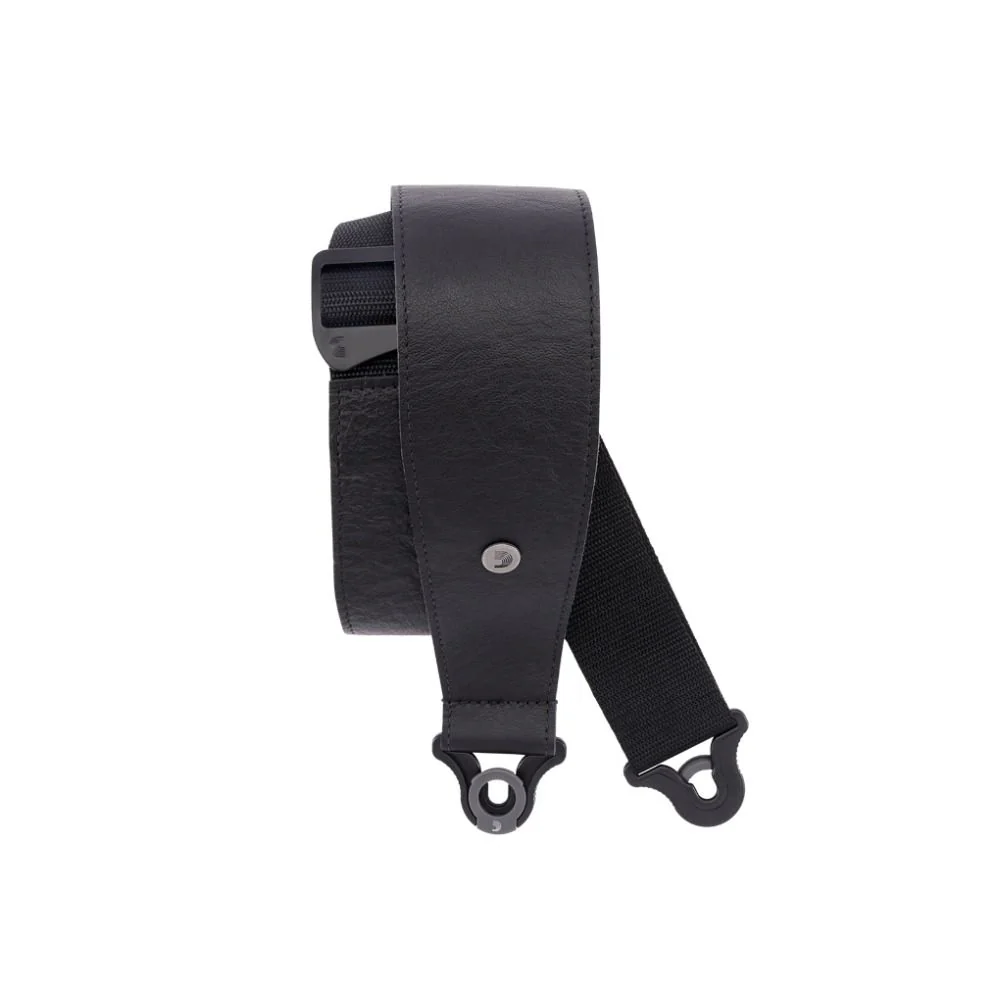 D'Addario Auto Lock Comfort Leather Guitar Strap (Black)