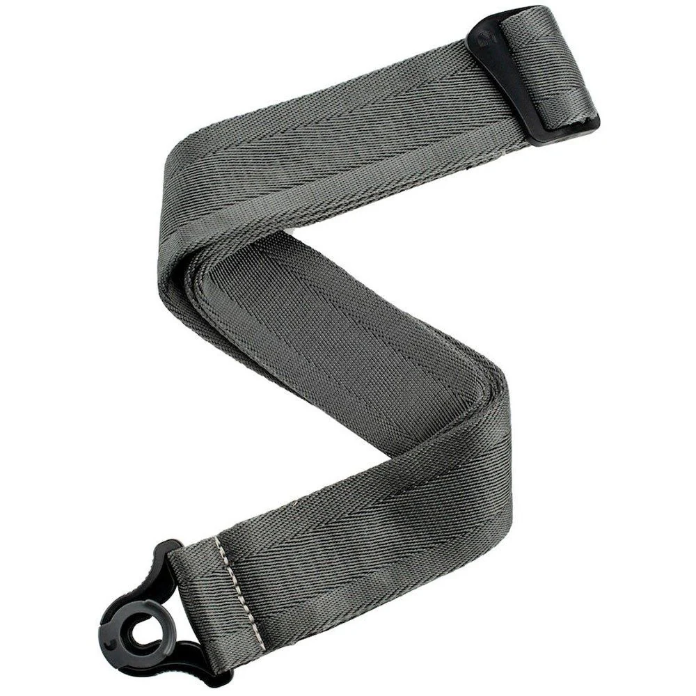 D'Addario Auto Lock Nylon Guitar Strap (Metal Grey)