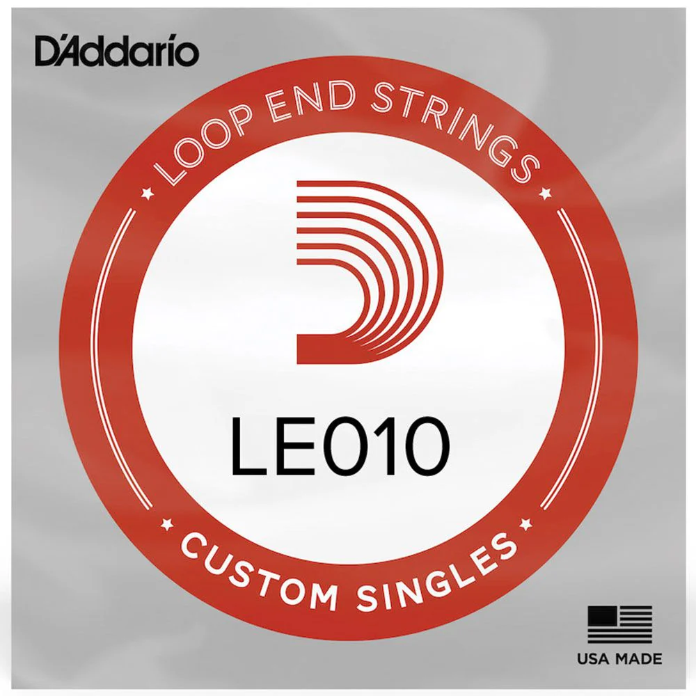 D'Addario Electric Guitar String Single Plain Steel Loop End (.10)