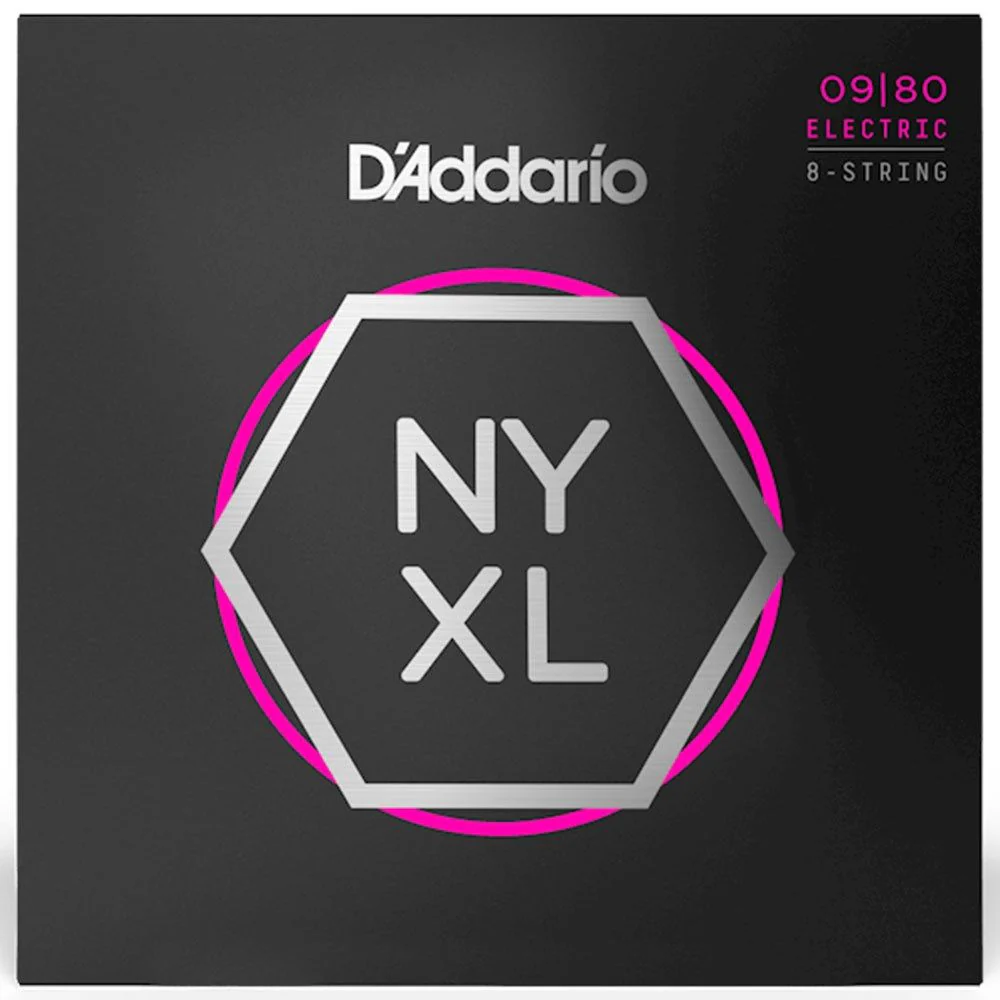 D'Addario NYXL0980 Nickel Wound 8-String Electric Guitar Strings - Super Light (09-80)