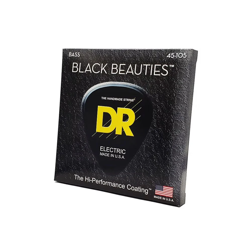 DR Black Beauties Coloured Bass Guitar Strings (Black) Medium (45-105)