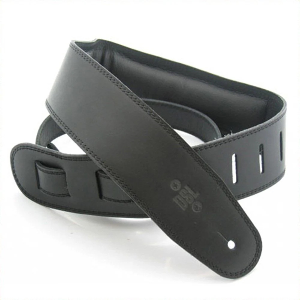 DSL GEG Series Padded Guitar Strap (Black, Black Backing, 2.5")