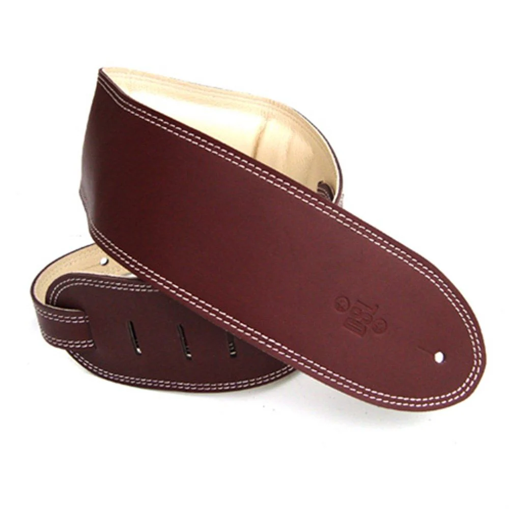 DSL GEG Series Padded Guitar Strap (Maroon, Beige Backing, 3.5")