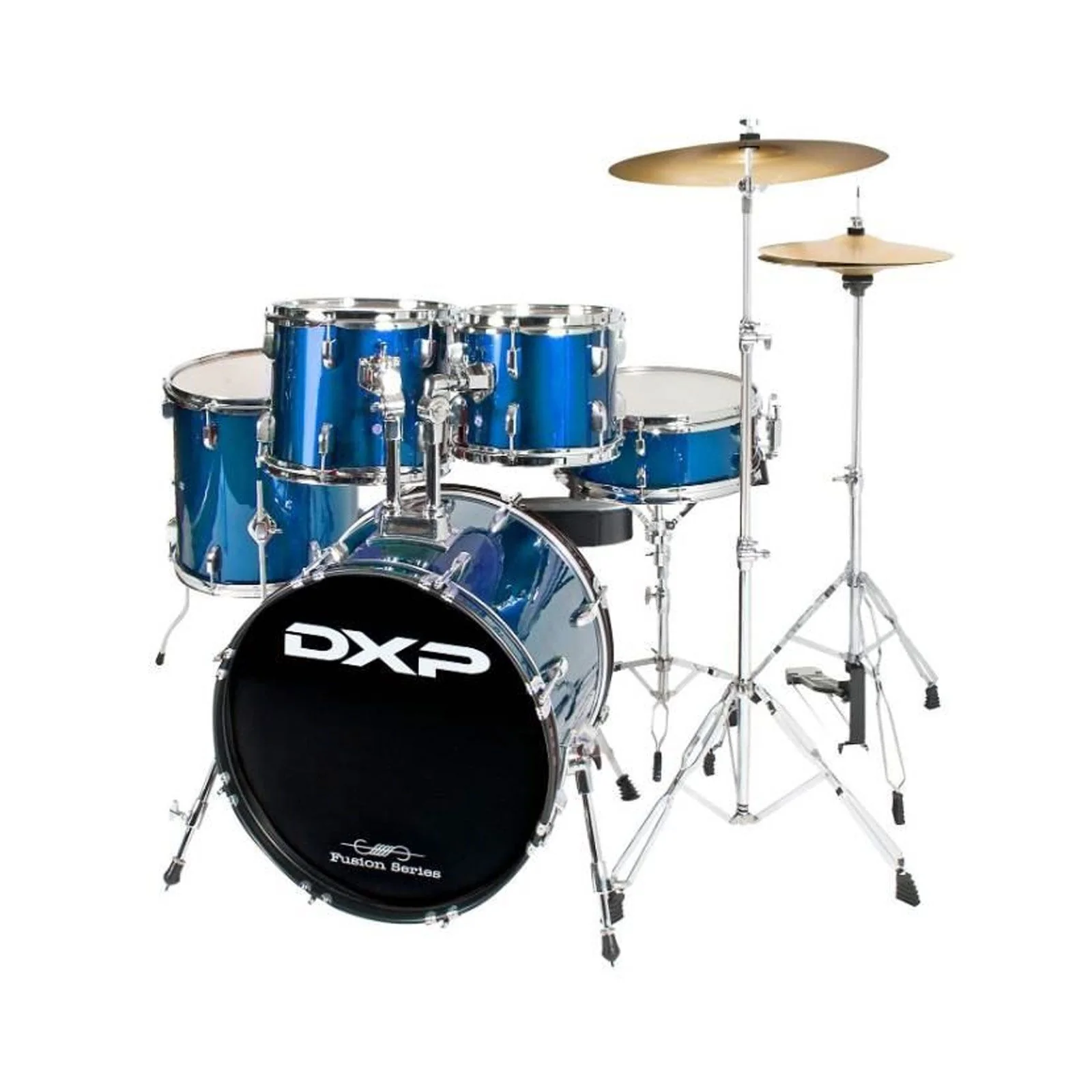 DXP Fusion 20" 5-Piece Drumkit w/ Cymbals and Throne (MIdnight Blue)