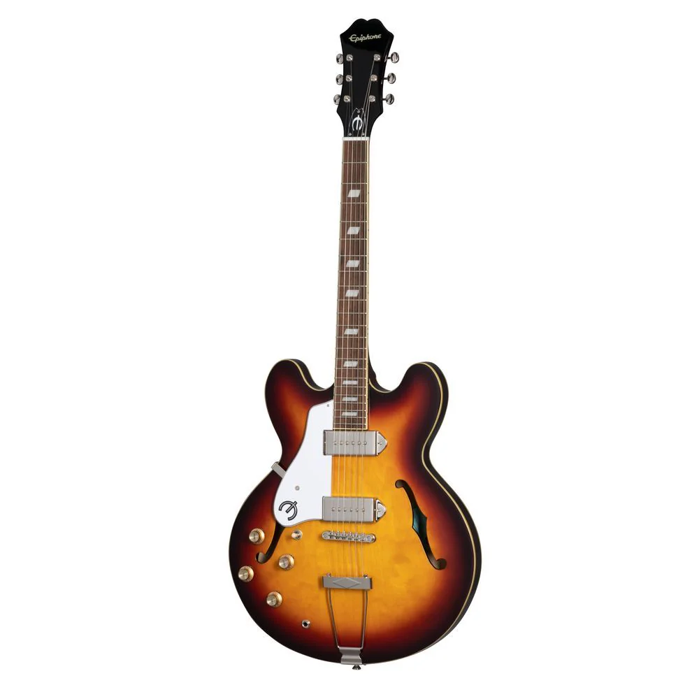Epiphone Casino Left-Handed Hollowbody Electric Guitar (Vintage Sunburst) inc Gig Bag