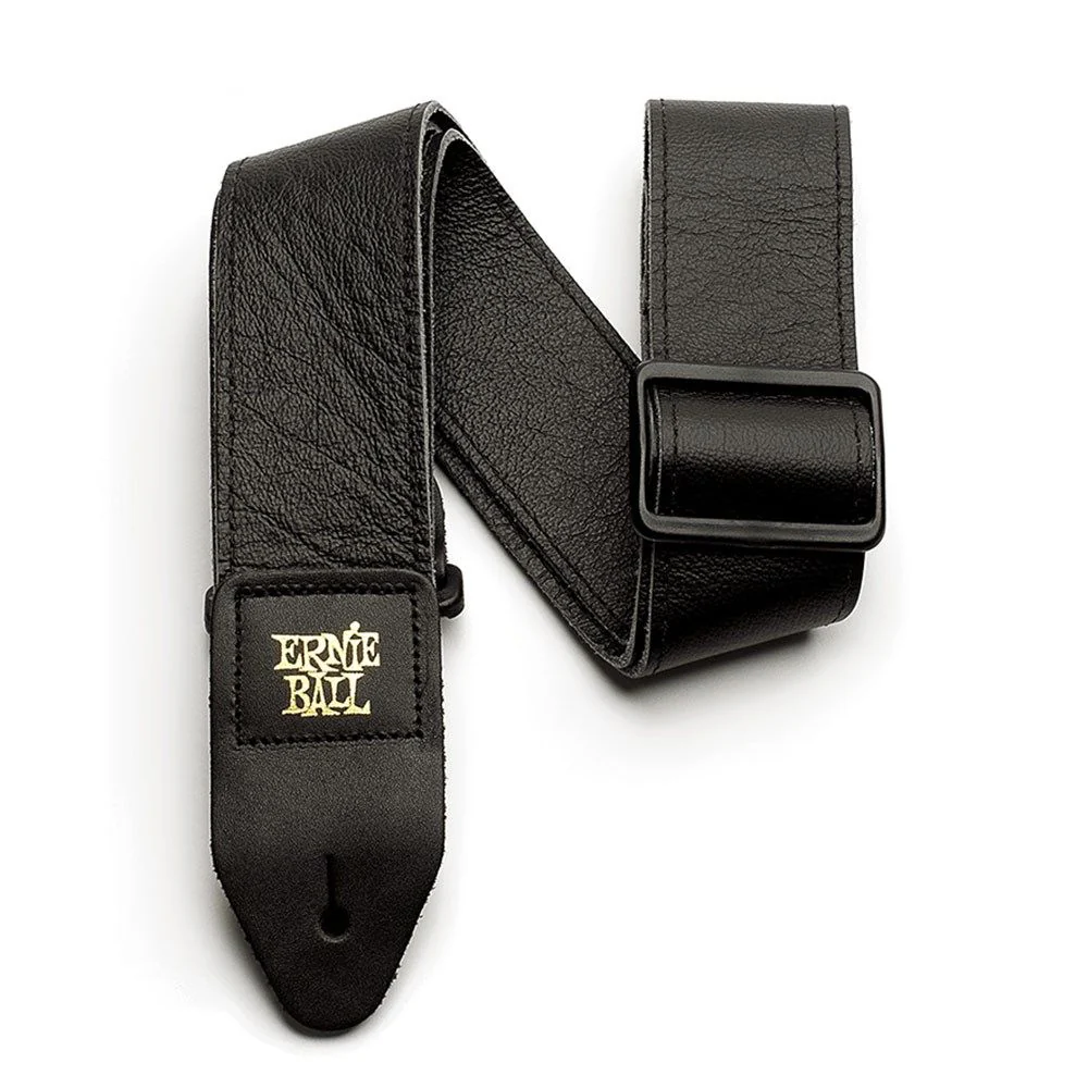 Ernie Ball 2" Tri-Glide Italian Leather Guitar Strap - (Black)