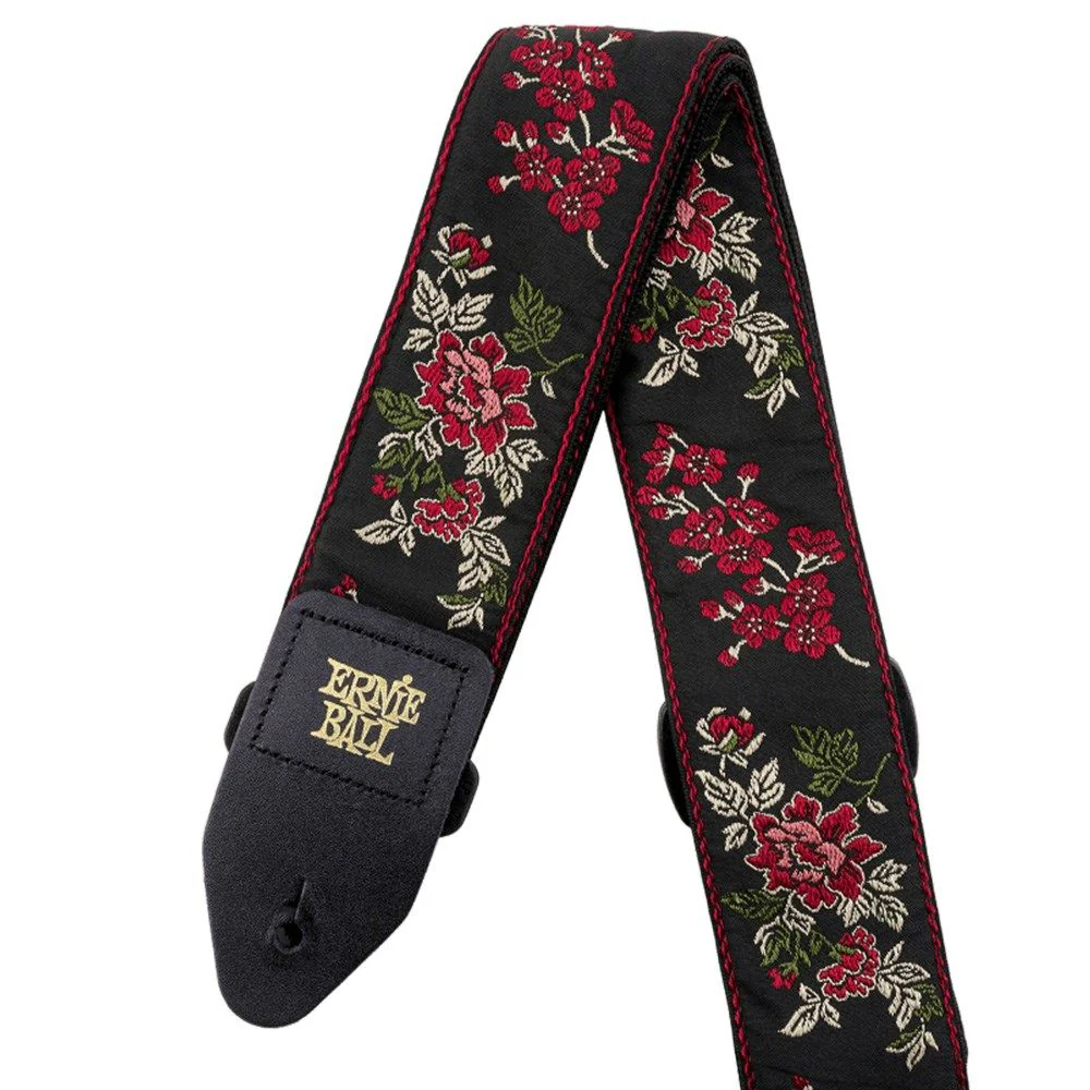 Ernie Ball Red Rose Jacquard Guitar Strap