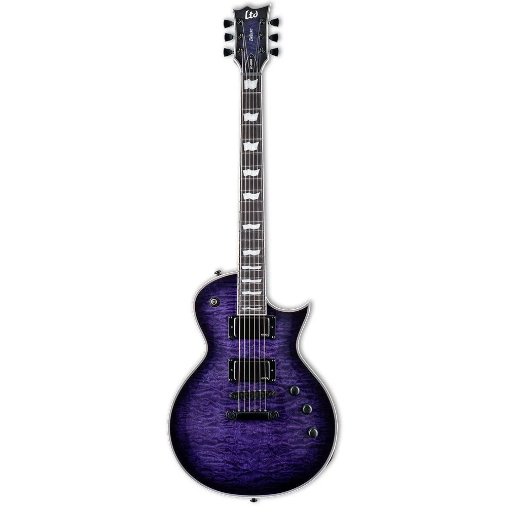 ESP LTD EC-1000QM Electric Guitar w/ EMG Pickups (See Thru Purple)