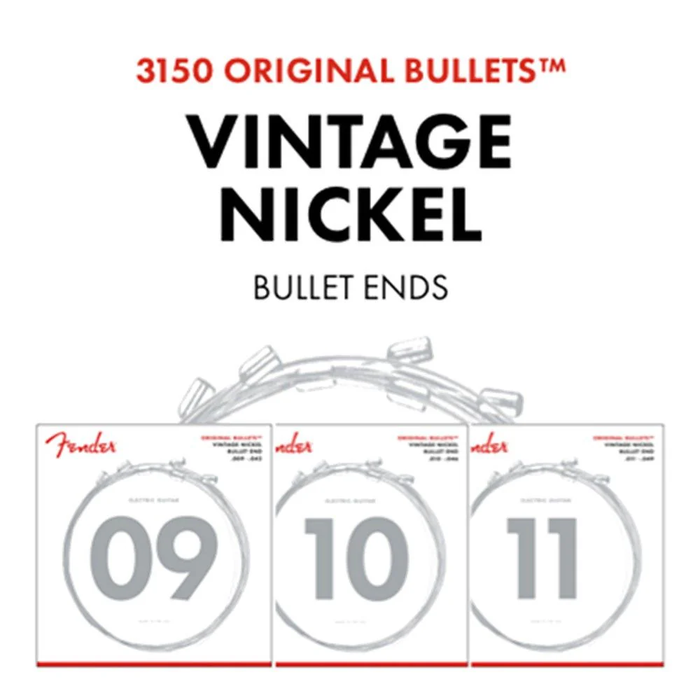 Fender 3150L Original Bullets Pure Nickel Bullet End Electric Strings (9-42)