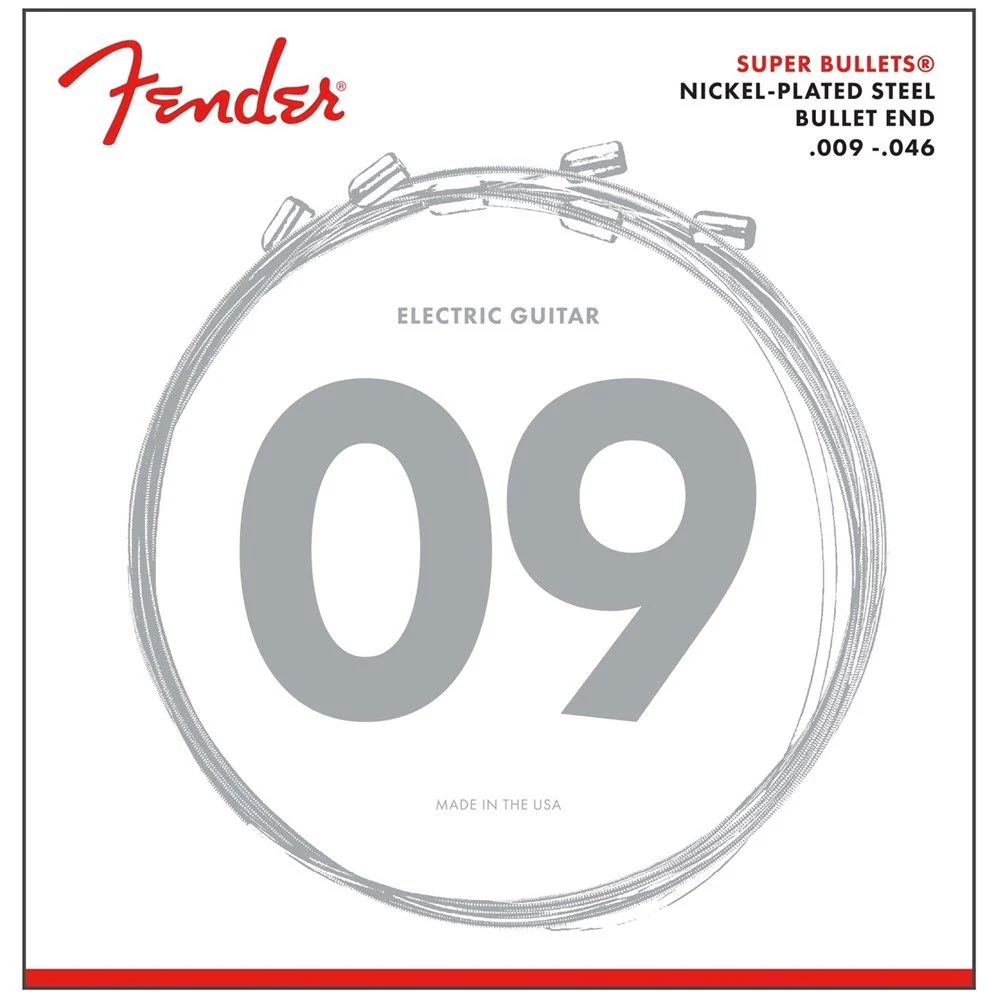 Fender 3250LR Super Bullets Nickel Plated Steel Bullet End Electric Guitar Strings (9-46)