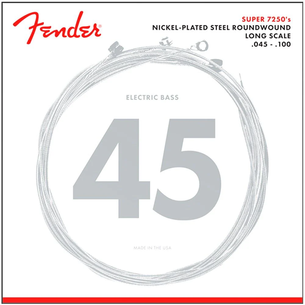 Fender 7250ML Nickel Plated Steel Roundwound Long Scale Bass Strings (45-100)