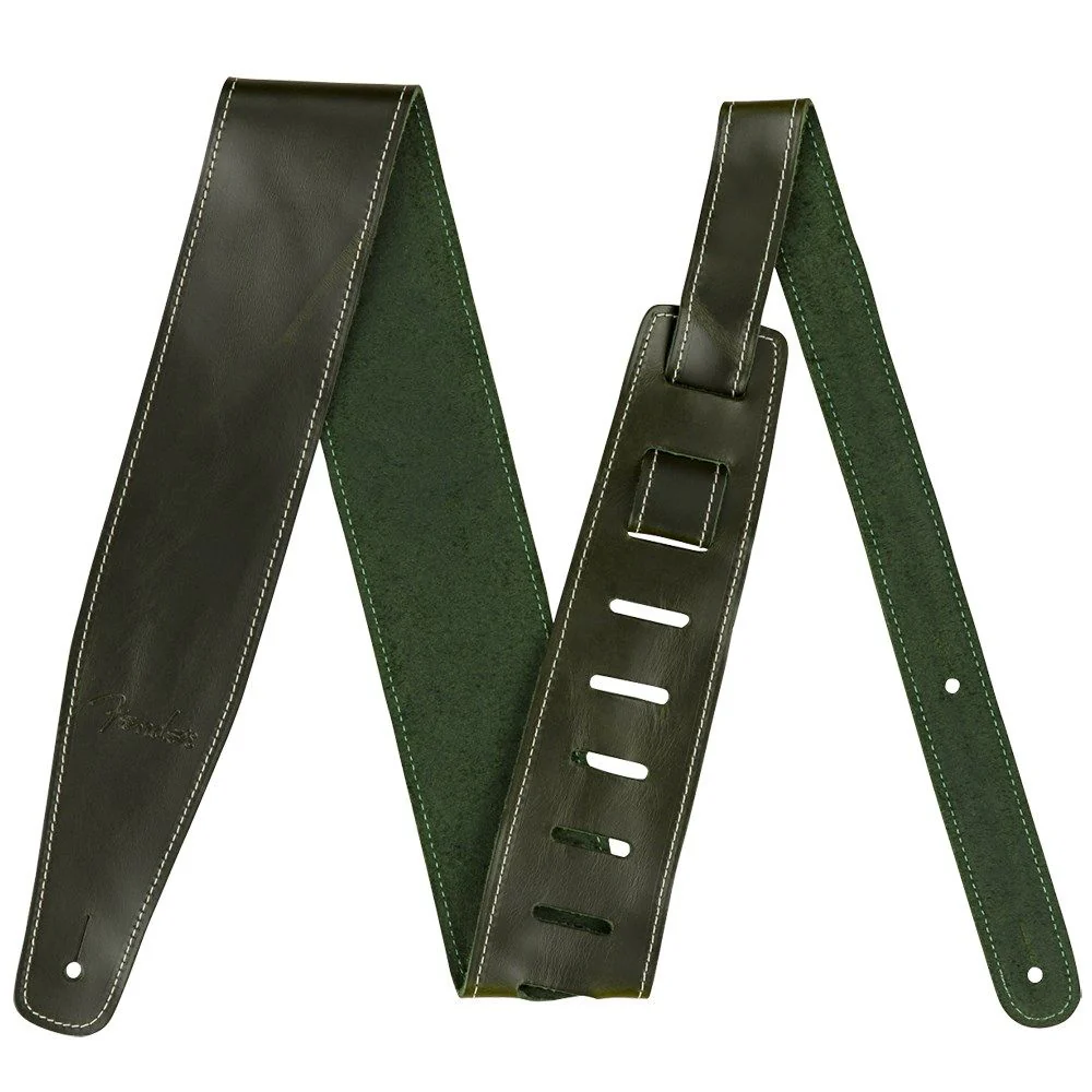 Fender Broken-In Leather Strap (Green) 2.5"