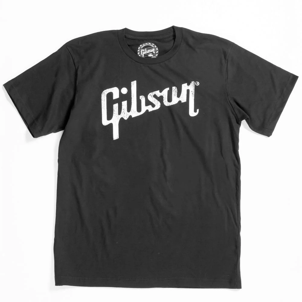 Gibson Distressed Gibson Logo T (Black - XL)