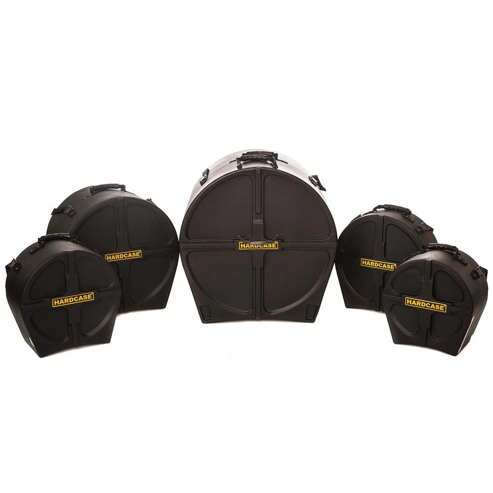 Hardcase Standard Set 14" Sn 12" & 13" Toms 16" FT 22" Bass Drum Cases (Black)
