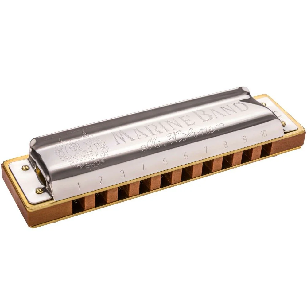Hohner Marine Band - 10 Hole Diatonic Harmonica w/ Wooden Reed in Key E