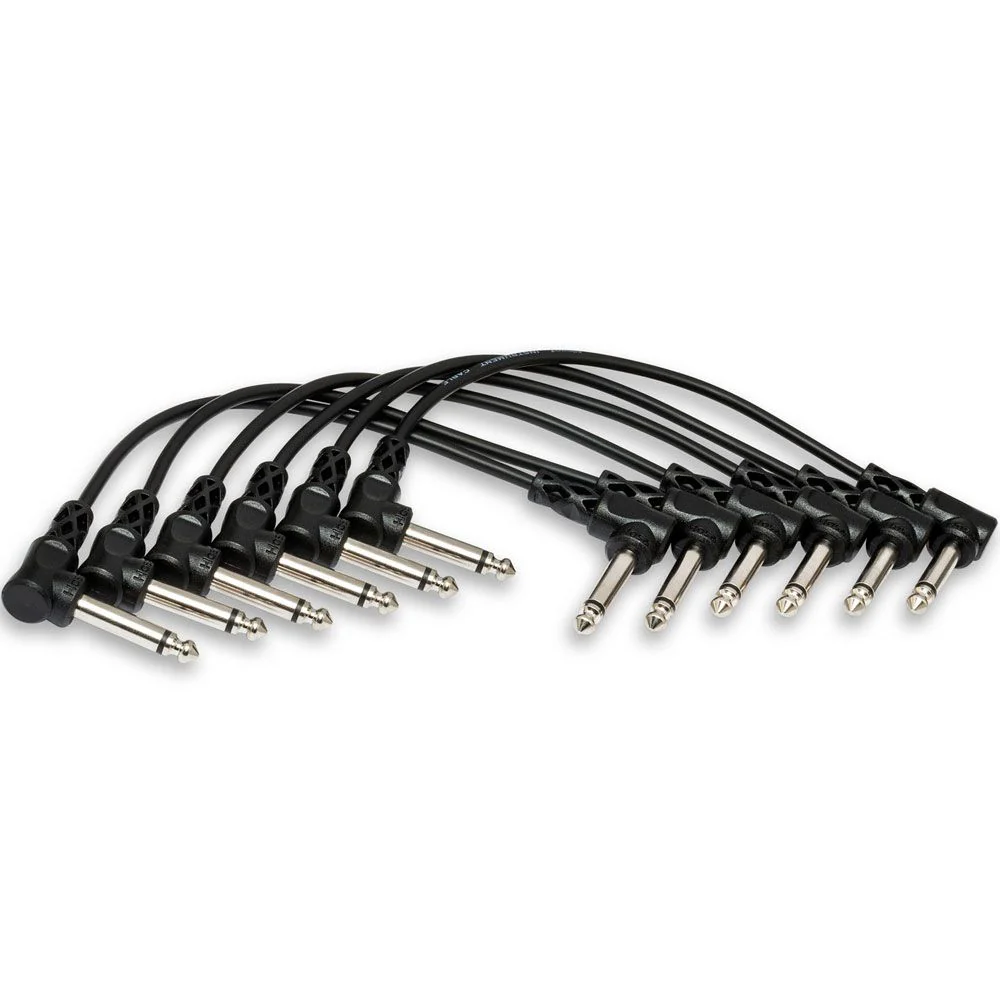 Hosa CFS606 Guitar Patch Cable Molded Right-Angle to Same (6") (6-Pack)