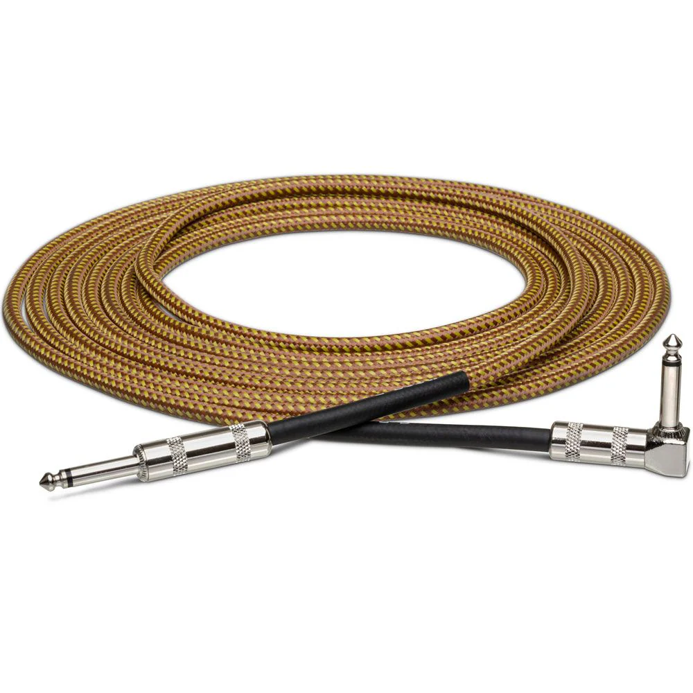 Hosa GTR518R Tweed Guitar Cable Straight to Right-Angle (18 ft)