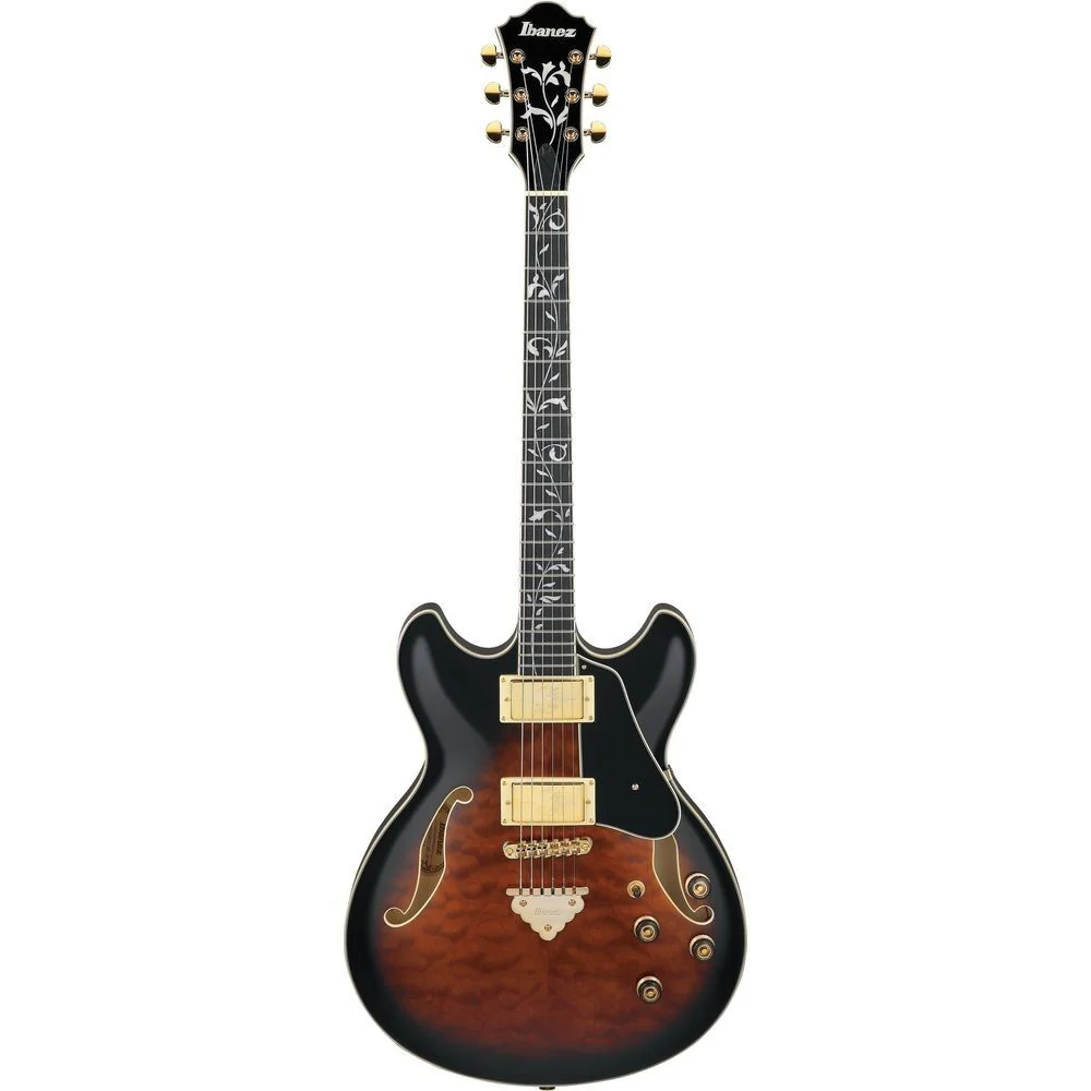 Ibanez AS93QMSP Electric Guitar (Dark Brown Sunburst)