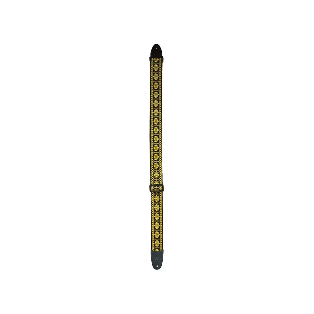 LM LMX139 Guitar Strap Hootenanny Gold / Brown Diamond