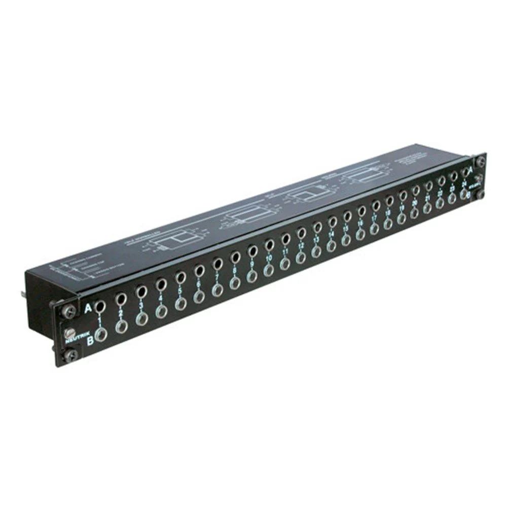 Neutrik NYSSPPL1 24x 1/4" TRS Balanced Dual-Jack Patch Panel w/ Half-Normalled Bottom Row