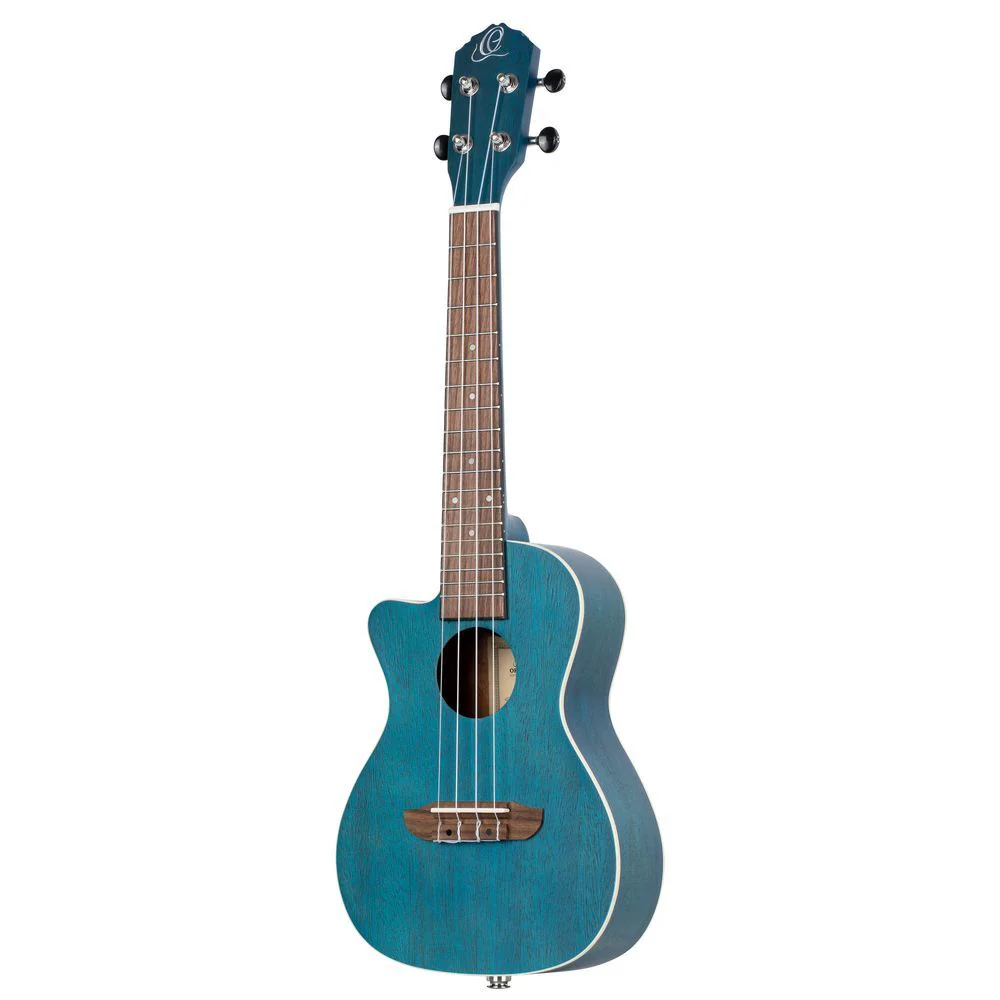 Ortega Earth Series Left-Hand Concert Ukulele w/ Preamp (Ocean Blue)