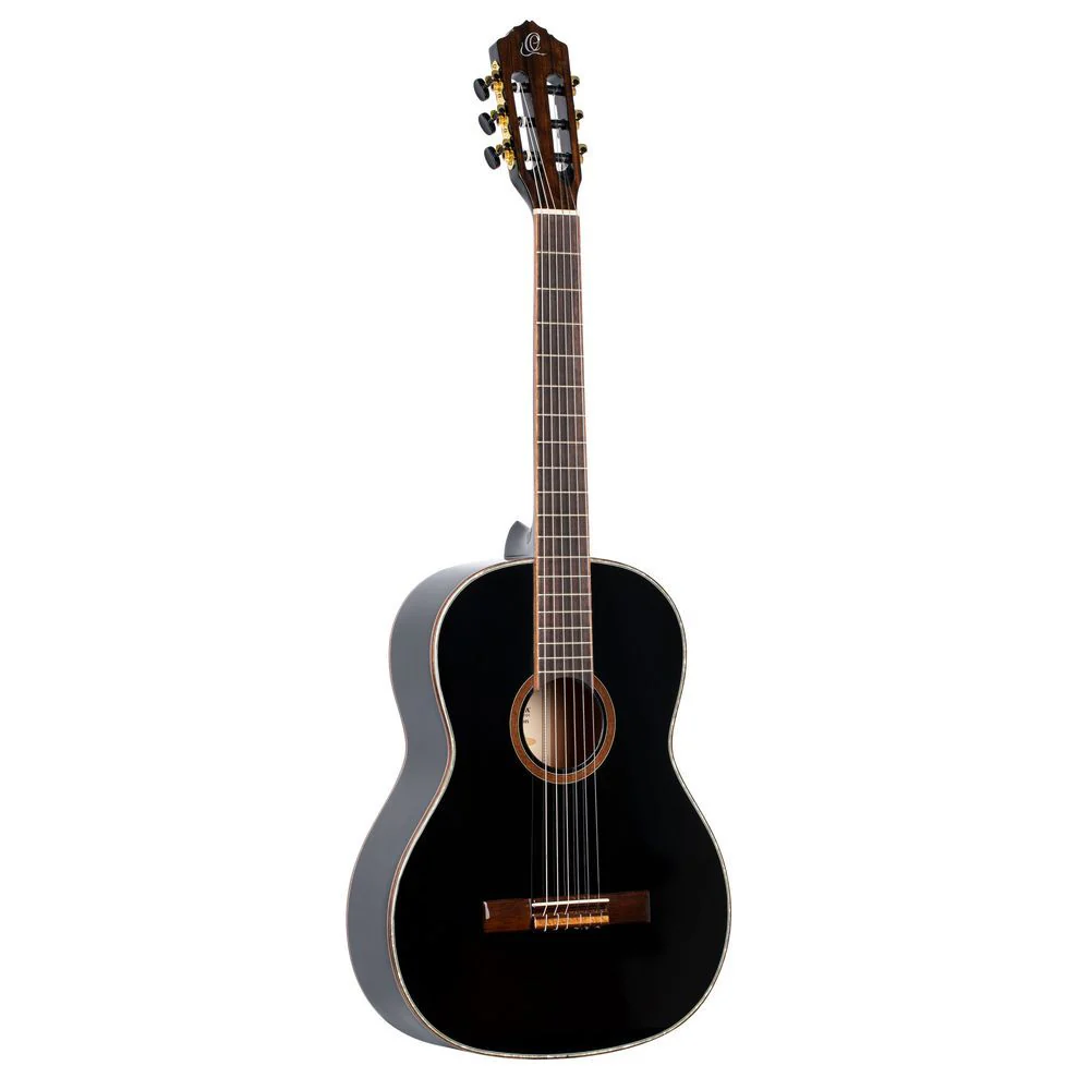 Ortega Family Series 4/4 Classical Slim Neck Guitar (Black) inc Gig Bag