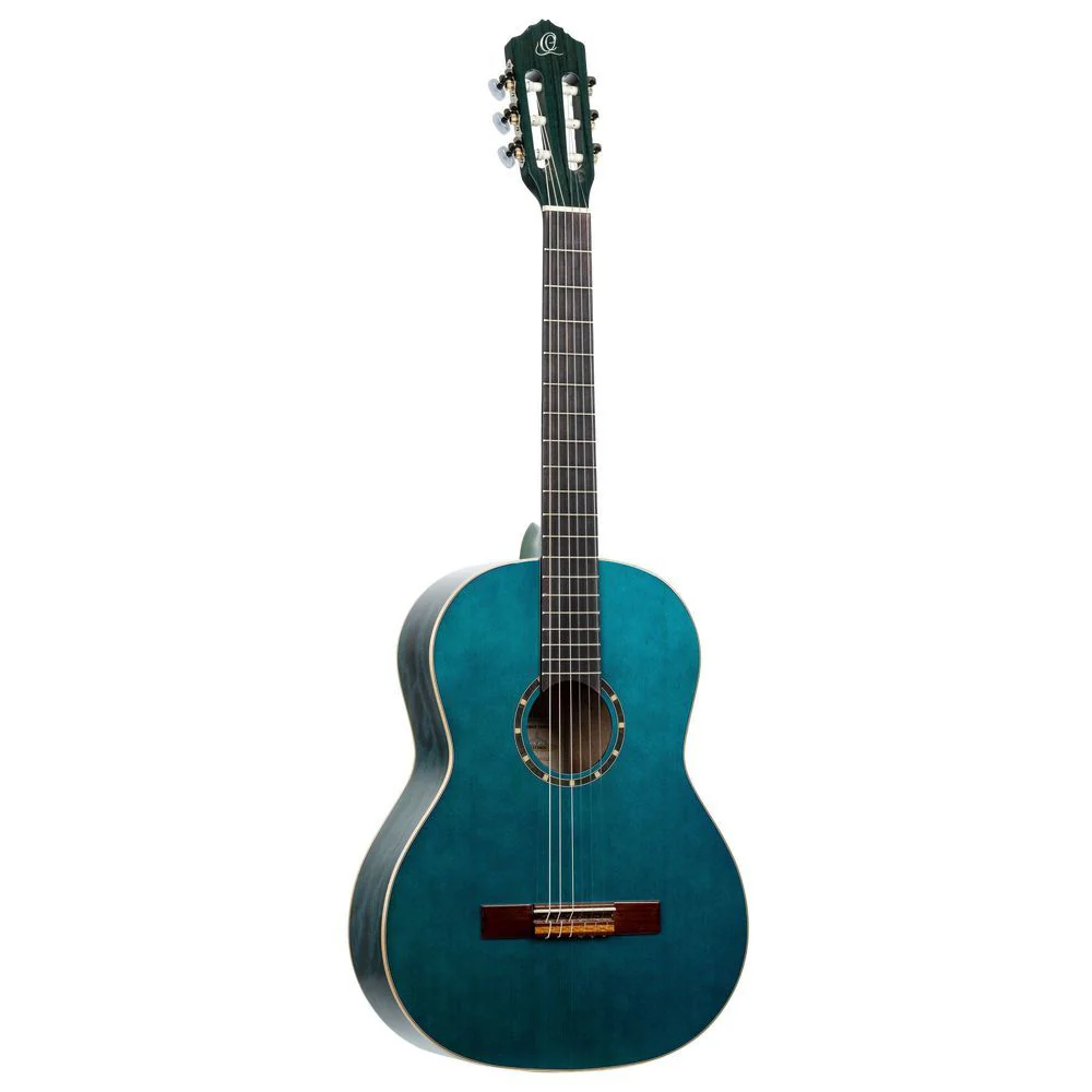 Ortega Family Series 4/4 Classical Slim Neck Guitar (Ocean Blue) inc Bag