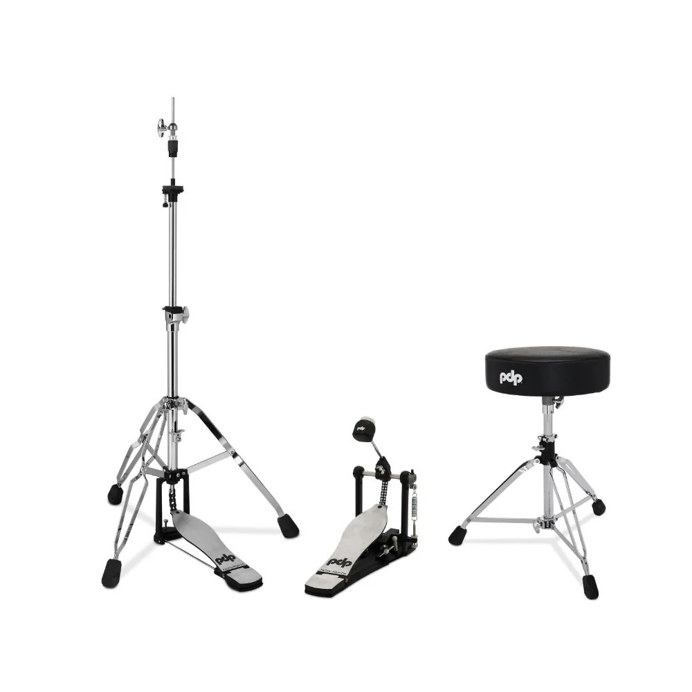 PDP 700 Series 3-Pce Hardware Pack Single Bass Drum Pedal Hi-Hat Stand and Stool