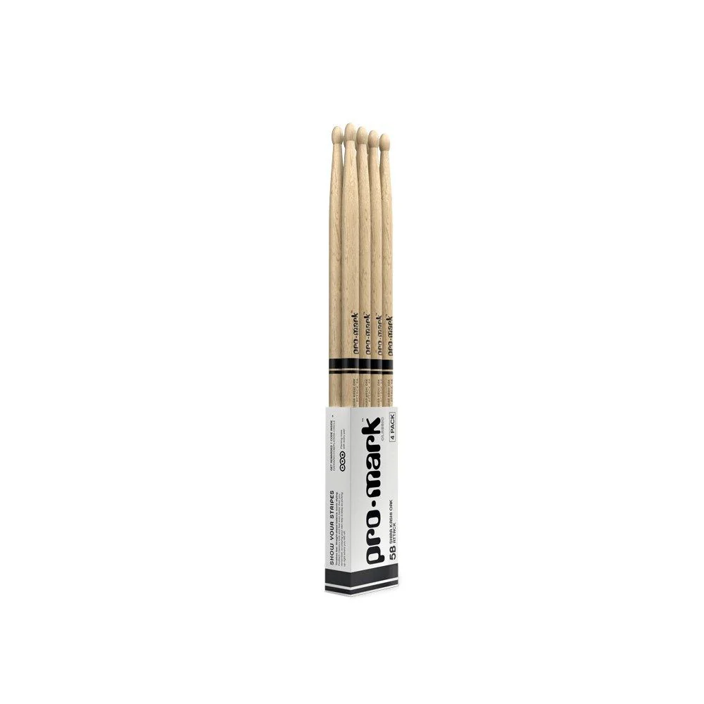 ProMark Classic Attack 5B Shira Kashi Oak Drumstick Oval Wood Tip 4-Pack