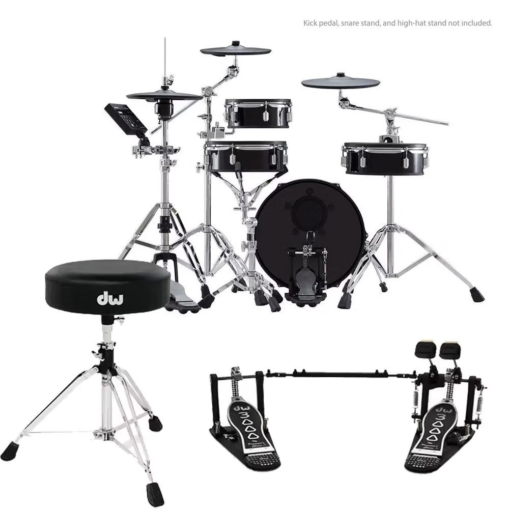 Roland VAD103 VDrums Acoustic Design Compact Kit w/ DW 3000 HW Bundle inc Double Pedal