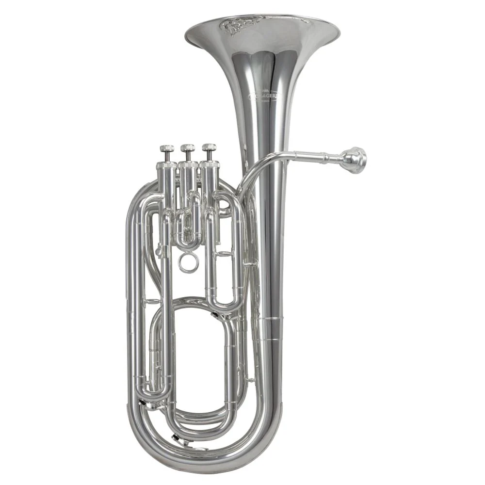 Schagerl 3-Valve Baritone Horn inc ABS Case - Silver-Plate Finish