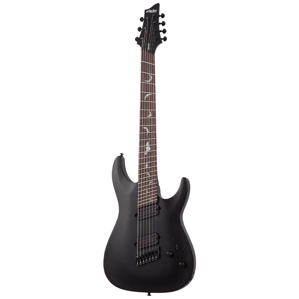 Schecter Damien-7 Multiscale 7 String Electric Guitar (Satin Black)