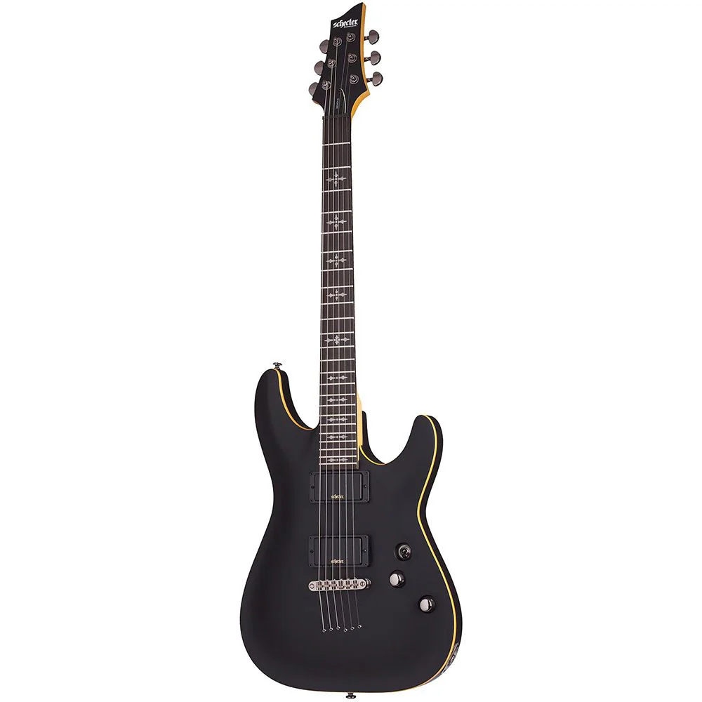 Schecter Demon6 Electric Guitar Aged Black Satin w/Free