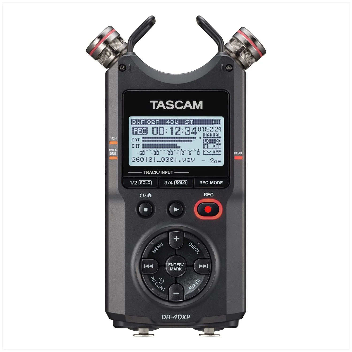 Tascam DR40XP Four Channel 32-Bit Float Portable Field Recorder w/ USB-C Interface