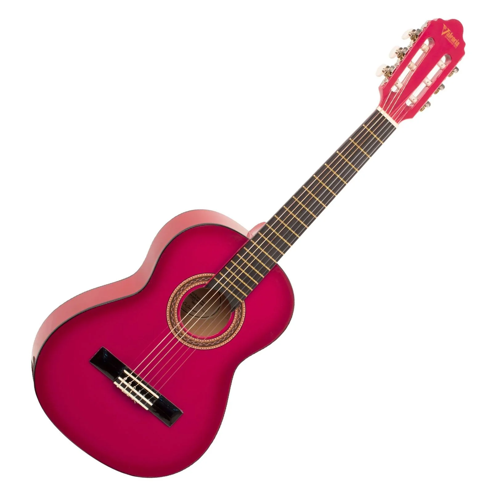 Valencia VC102PKS 1/2 Size Classical Guitar (Pink Sunburst)