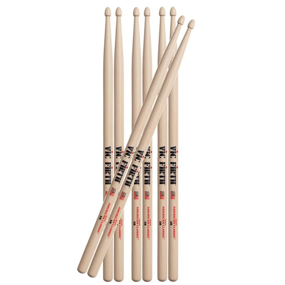 Vic Firth Stick Bundles Buy 3 Pairs Get 1 Free 5B Wood Tip