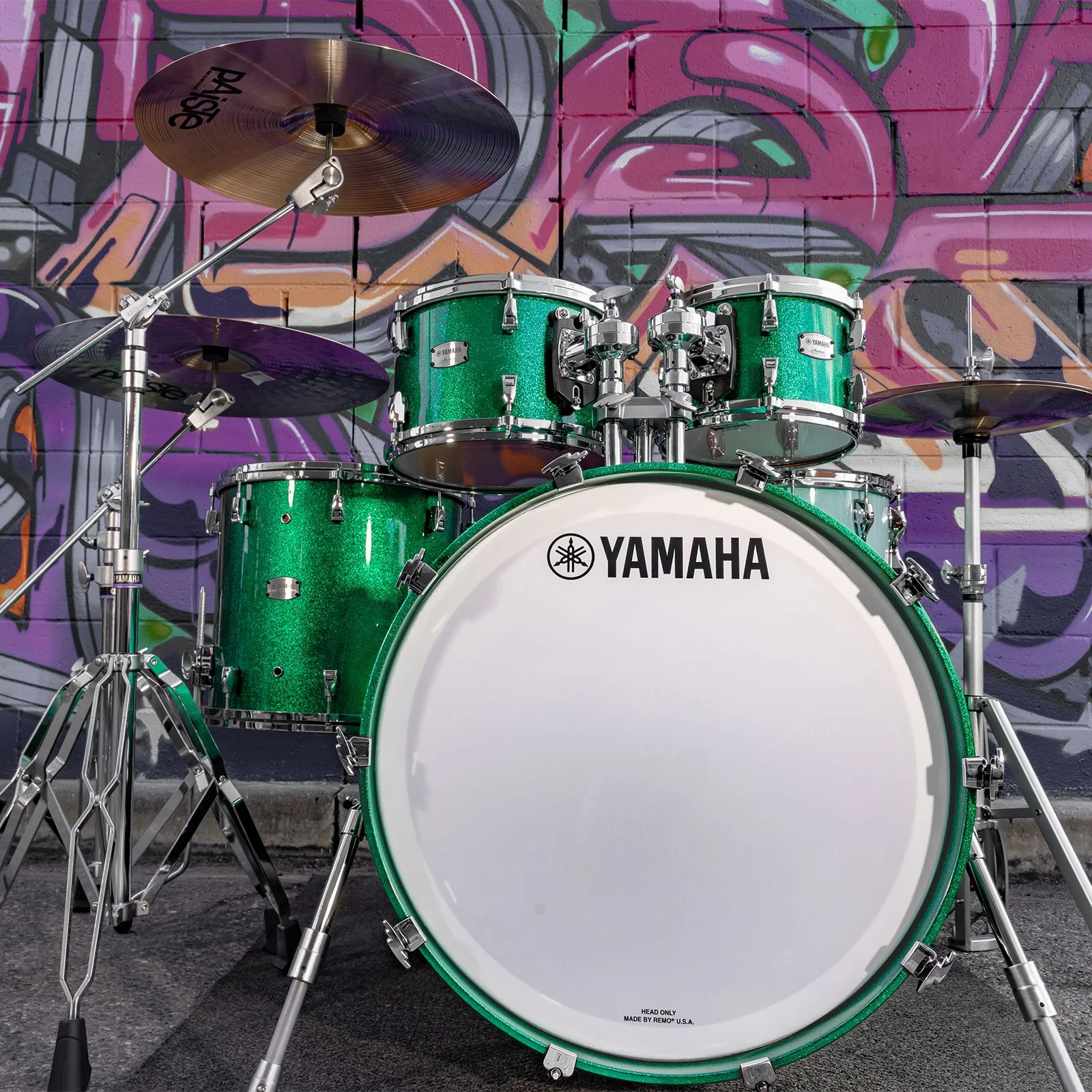 Yamaha Absolute Hybrid Maple Euro Drum Kit (Jade Green Sparkle)